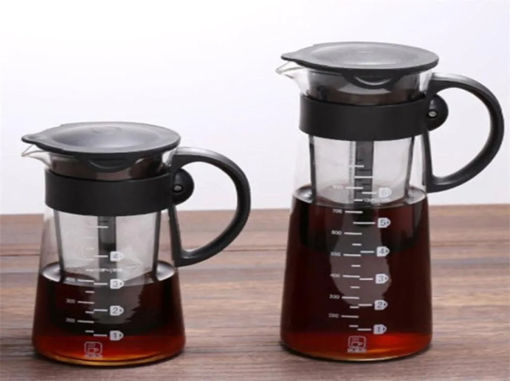 Kaltbriechen Kaffeefilter -Topfhersteller tragbarer Glas Hitzebeständiger Eis Tropfbecher Mokka Teekanne Kessel Cafetiere 2104235051312