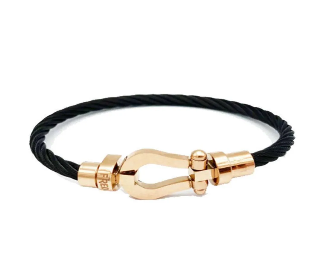 Designer armband Horseshoe Magnet Buckle roestvrijstalen draad armband Rose Gold Diy armband sieraden1626964