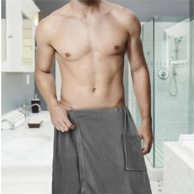 Hommes serviette de bain portable douce avec peignoir de poche enveloppe de douche Sauna gym nage de natation spa serviette de plage de plage toalla de playa