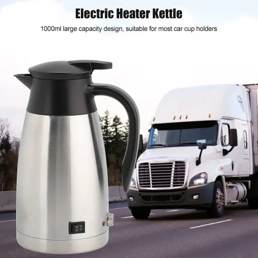 Heaters 1000ml 12V 24V Electric Kettle Universal Car Kettle Electric Heater Kettle Pot Portable Water Heater Water Kettle