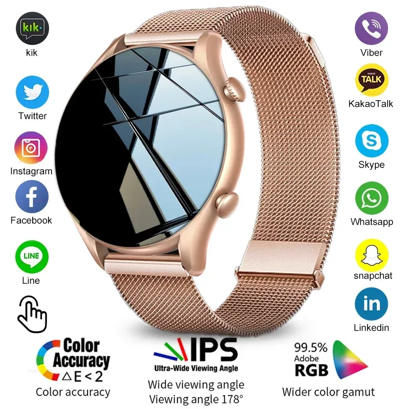 Relógios Zodvboz Smart Watch Women Touch Full Touch Dial personalizado Call Watches Men Sport Fitness Tracker Smartwatch Smartwatch para Xiaomi Huawei