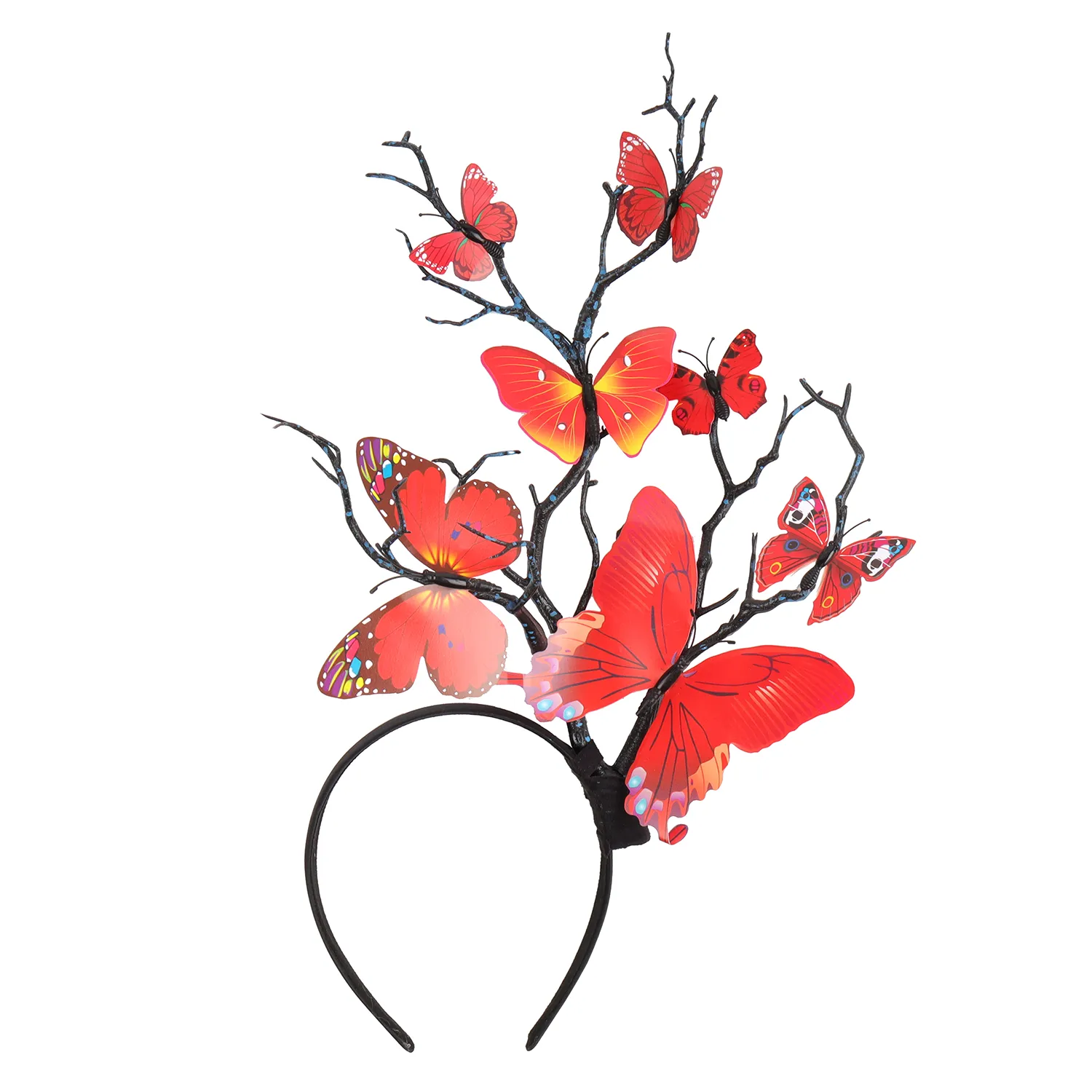 4979 Red Monarch Butterfly Fascinator Crown For Tea Party, Halloween The Red Queen Butterfly Fascinator – Randi Matalas main image 2