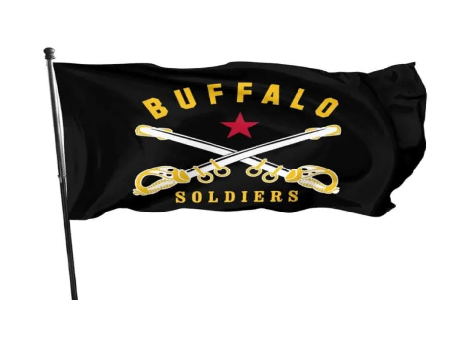 Buffalo Soldier America History 3039 x 5039ft Flags Outdoor Celebration Banners 100d Polyester High Quality With Brass GROMM6599584