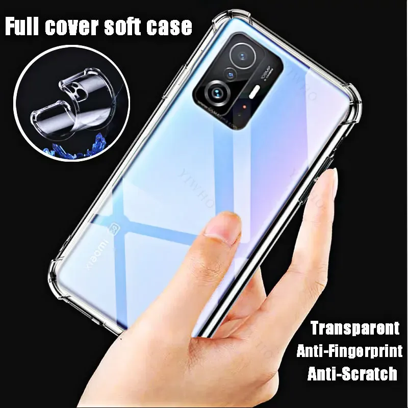 Per Xiaomi 11T Case morbido trasparente Telefono trasparente per Xiaomi 11 T 6.67 "210811111RG Copri anti-scratch anti-scratch di shell Safety