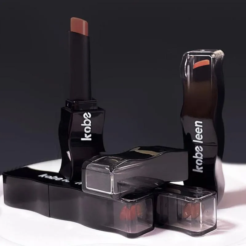 Labbra grassoccia rossetto piuma nero a 6 colori prodotti di bellezza texture leggero labbra solido miele rossetto labbra cosmetiche