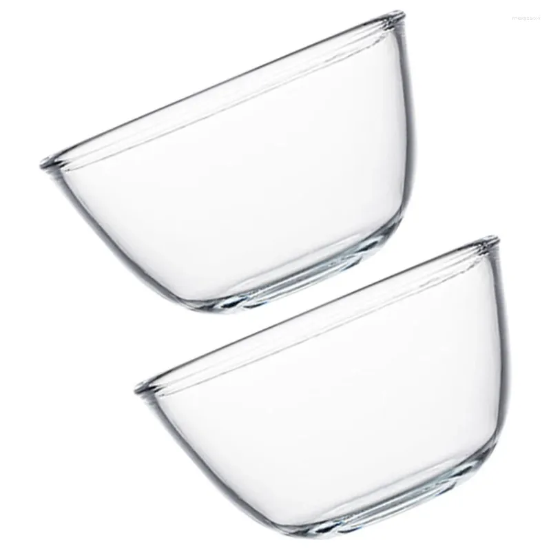 Bols 2 pcs mélangeant du bol à salade de verre en verre de dessert de dessert fruit à plusieurs usines clairs bolsware décoratif