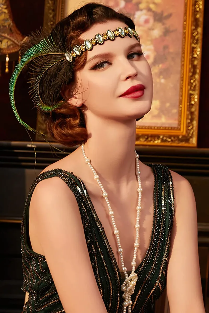 Art Deco Flapper Headband 2024 Gatsby Ostrich Feather Headpiece With Crystal From Homepro9 10.22 DHgate.Com