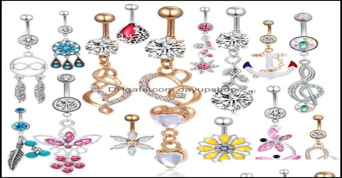 Кнопка для пупок Bell Rings Body Jewelry Fashion Dangle Belly Cring Mix Piercing для женщин бросает доставку 2021 Oipub4989324