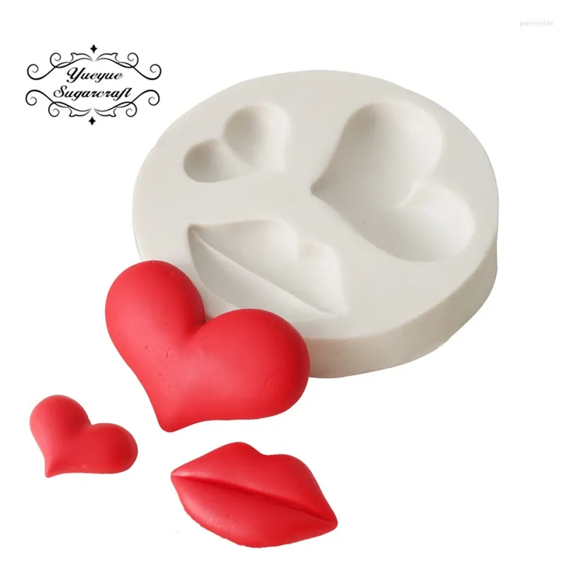 Stampi da forno Yueyue Sugarcraft Labbra Torta del cuore Decorazione Strumento Gumpaste Sugar Stampo Fondante Silicone