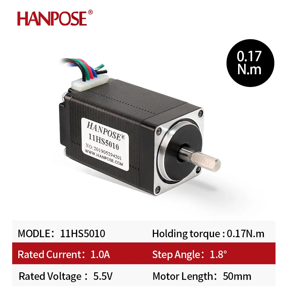 HANSPOSE NEMA11 MOTEUR STEPPER 4 CABLE 28X50MM 11HS5010 0,17N