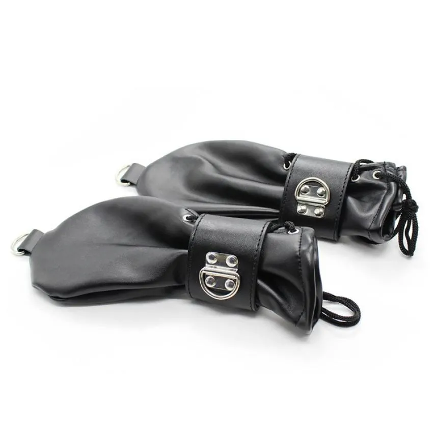Fashionsoft Leather Fist Mitts Locks Andrings Hand Restraintミトンペットロールプレイフェチコスチューム7518181
