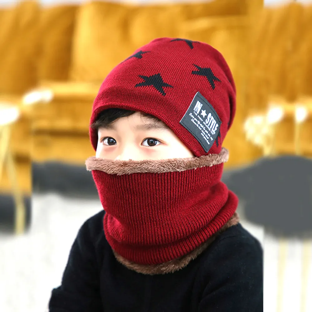 thumbnail image 2 of Kids Winter Warm Knit Hat And Scarf Set – Ear & Head Cover – Ski Beanie Cap For Boys 2 of 5