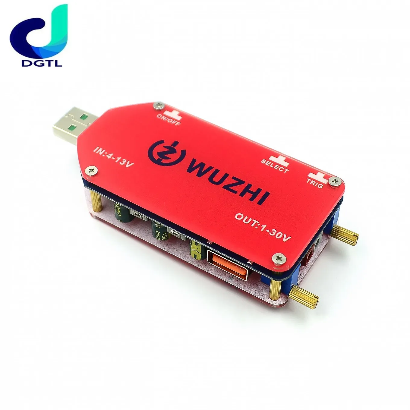 DP2 DP3A Affichage numérique USB Module d'alimentation réglable DC 1-30V 15W QC 2.0 3.0 FCP Charge de charge rapide Alimentation électrique Regulador