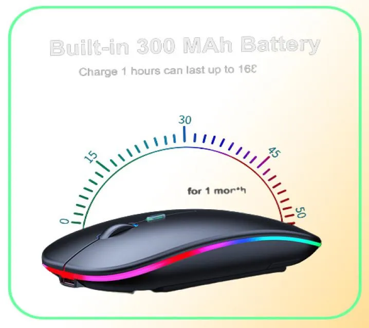 Wireless Mice Bluetooth RGB Rechargeable Wireless Computer Silent LED Backlit Ergonomic Gaming For Laptop PC7937863