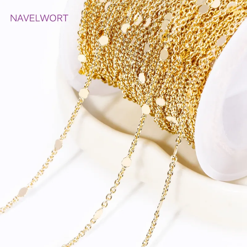 Save Big on Bulk 14k Gold Chain Spool 14k Gold Chain For Jewelry Making  Gold Plated Round Disc Brass O Shape Thin Chains For DIY Bracelets  Necklaces