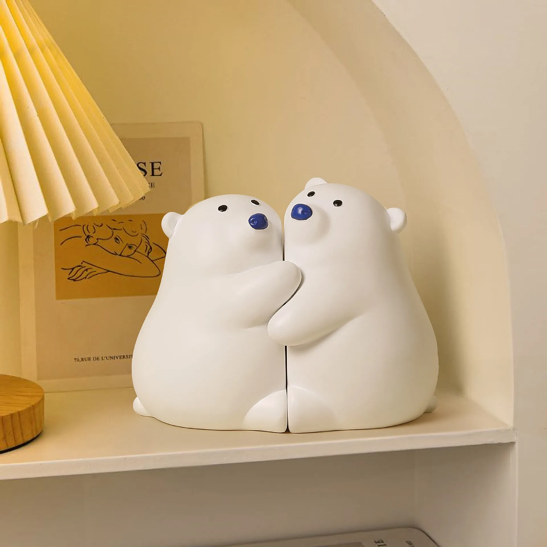 Adorável Urso Bookend Bunny Livro Ends