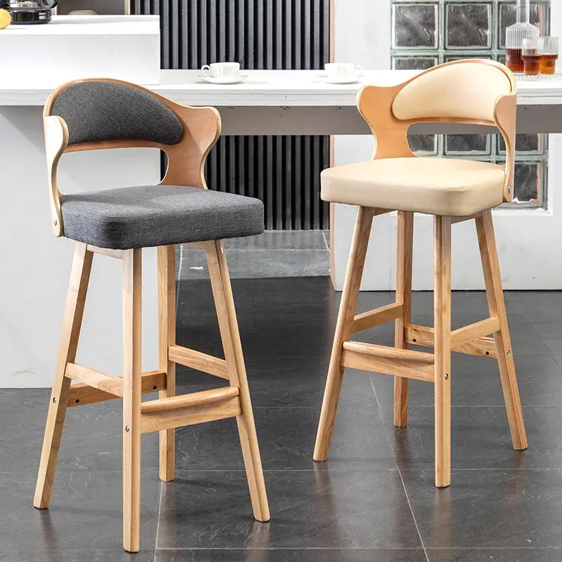 Chairs Diy Bar Height Bench Minimalist Bar Stool With Backrest