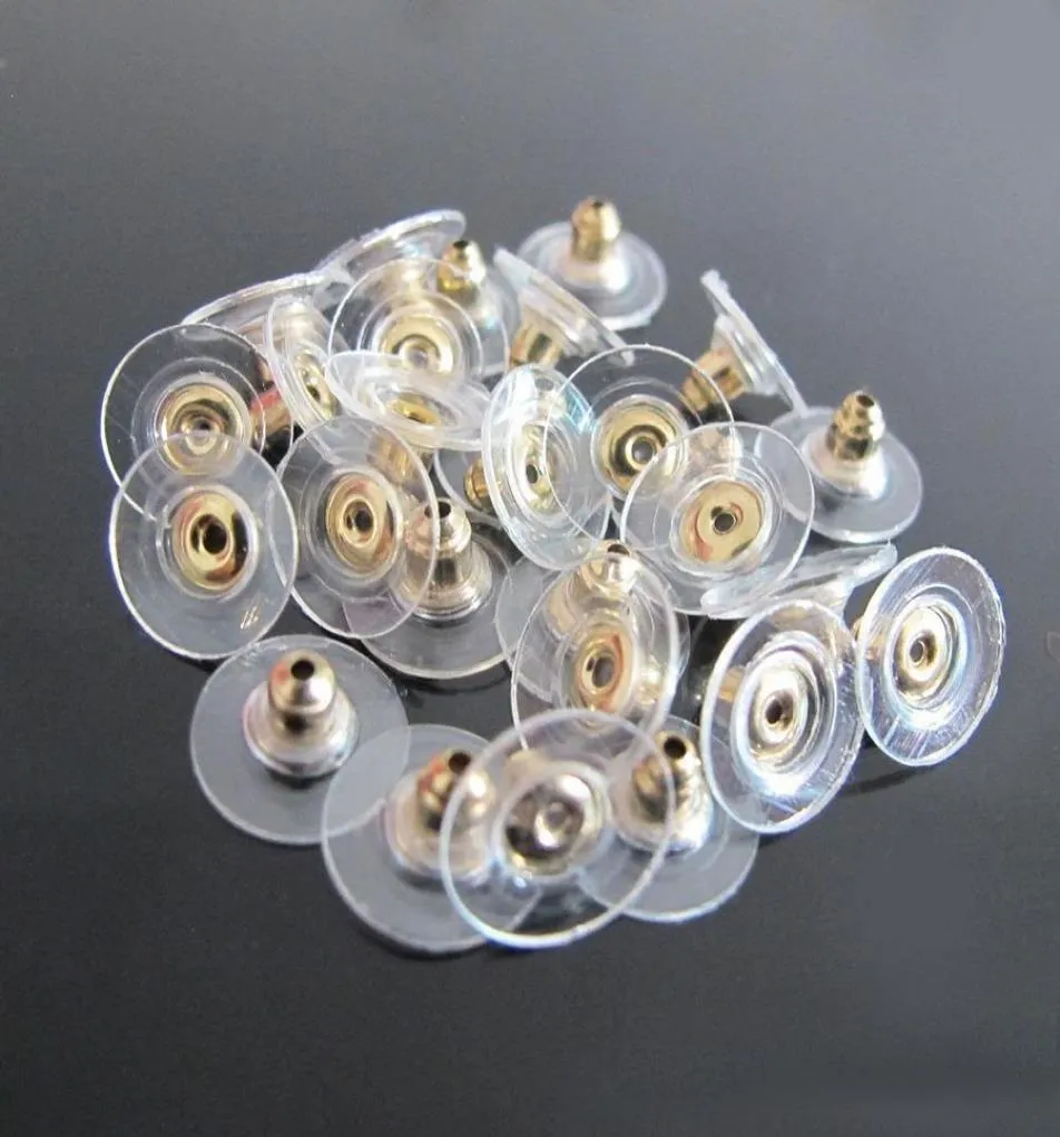 1000pcslot Gold Silver plaqué disque disque de forme d'oreille Boucle d'oreille Backs Stoppers Earnuts boucles d'oreille Alloy Finding Bijoux Accessoires CO7270830