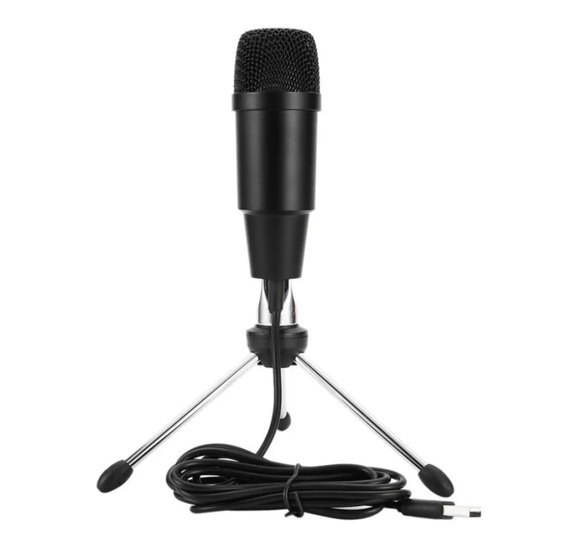 C330 USB Microfoon Karaoke Microfoon Plastic en metalen condensator Microfoon Hartgevormde wijzende Black9392682