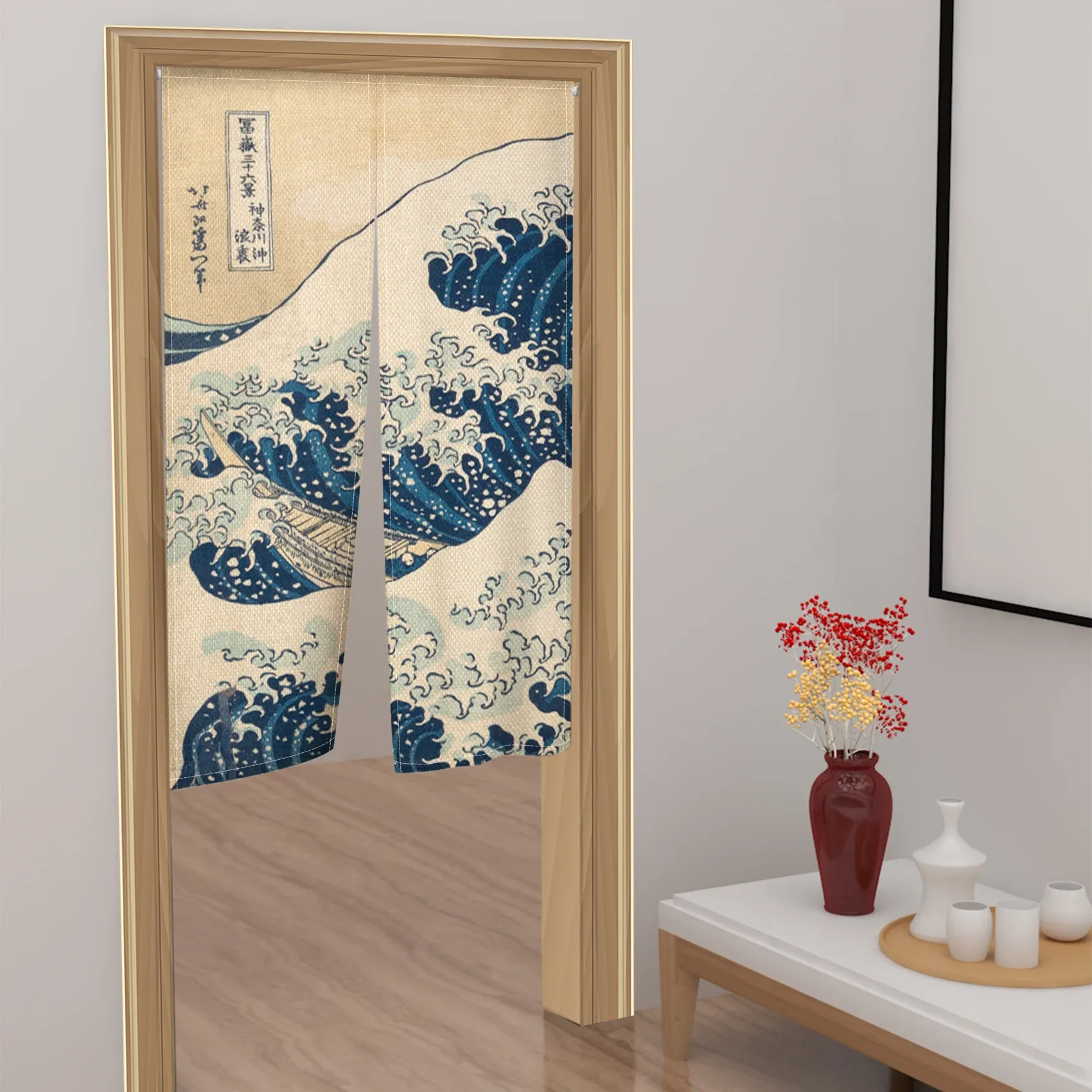 Japanese Curtains Doorway: Ukiyo E Mount Fuji Noren, Linen Blend Doorway  Curtain For Kitchen, Living Room, Bedroom Decor Half Curtain Fengshui  Design From Homepro9, $8.7 | DHgate.Com, image size:1700x1700