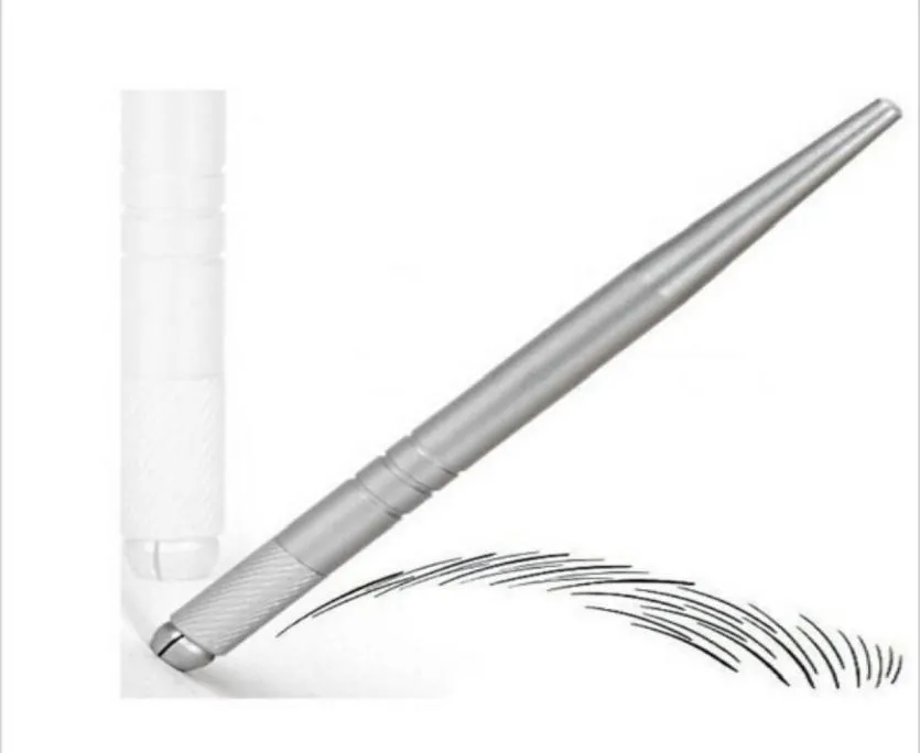 100Pcs silver professional permanent makeup pen 3D embroidery makeup manual pen tattoo eyebrow microblade 6292076