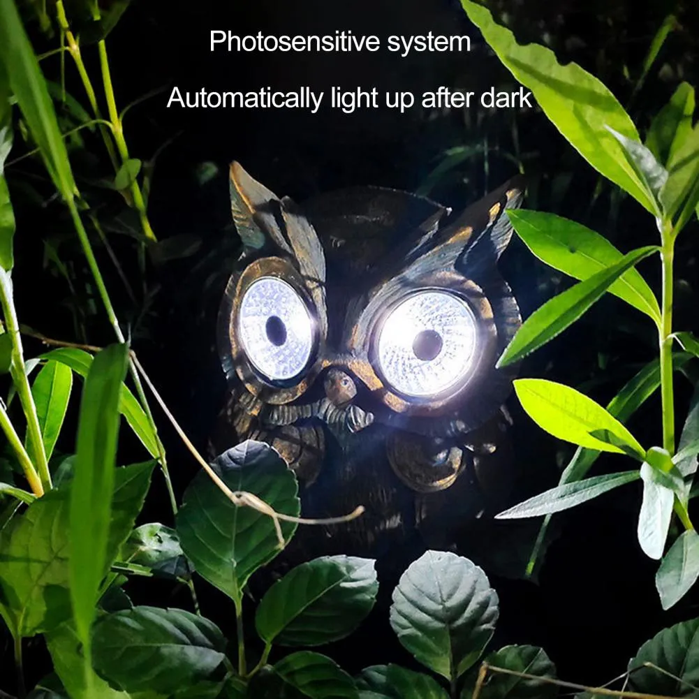 Owl Solar Light Resin Decor decorazioni da giardino durevole Solar Ornament Tartle Owl Scala Scultura per decorazione da giardino all'aperto