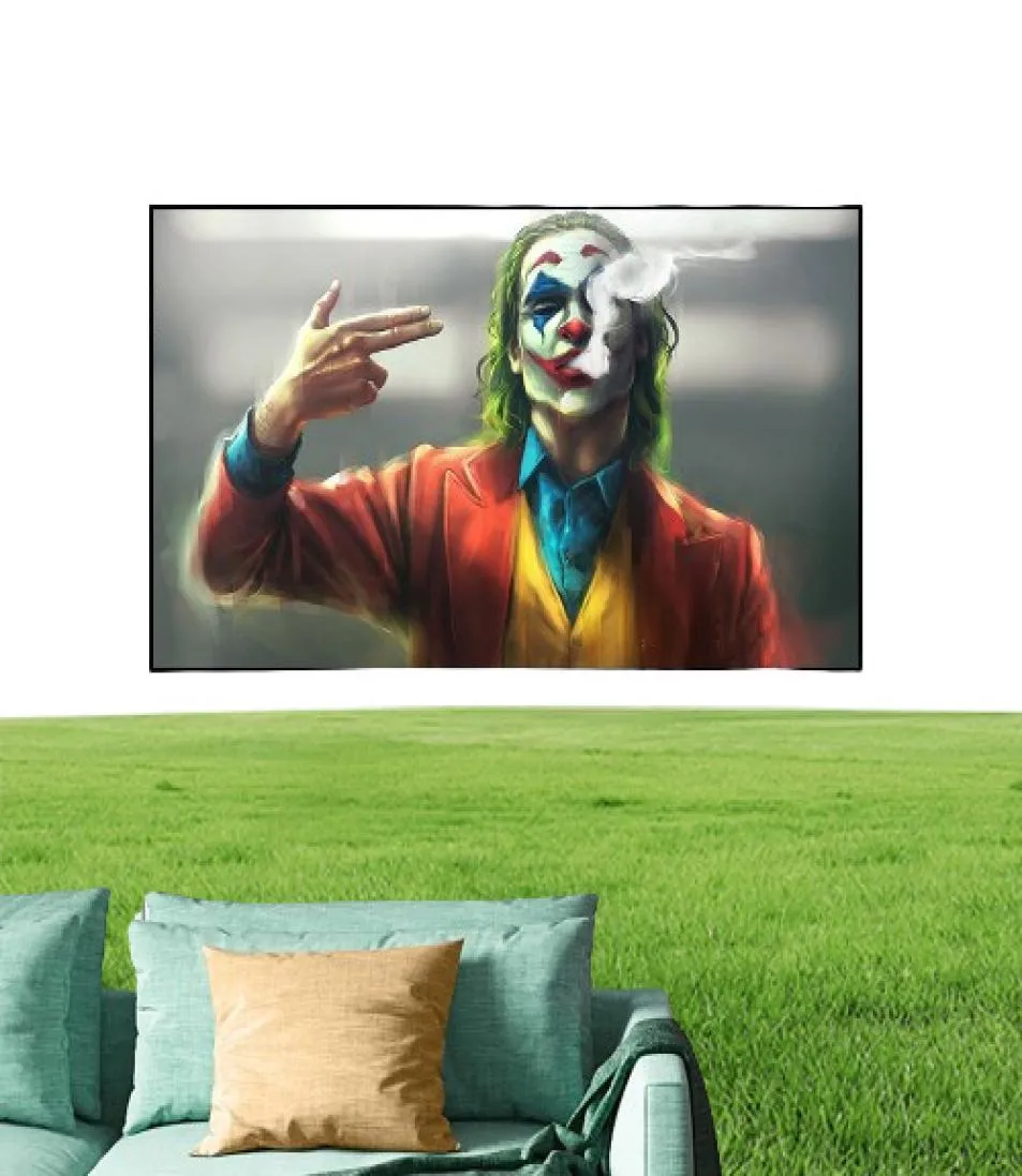 Joker palenie plakat i druk graffiti sztuka twórcza malarstwo olei na płótnie na ścianie obrazu do dekoracji salonu 8107474
