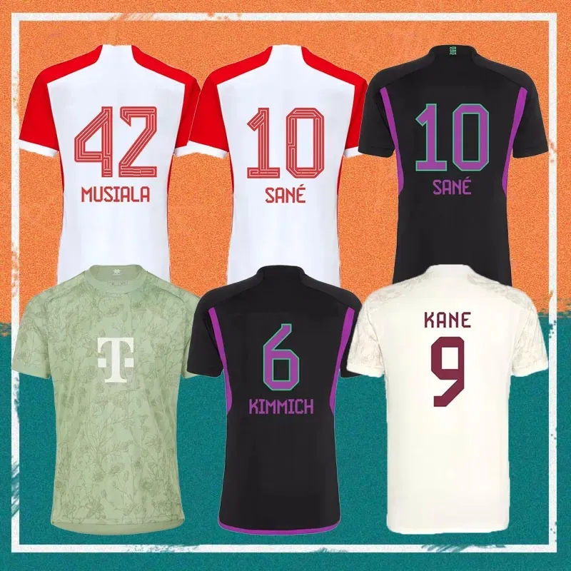 Kane Munich 23 24 Fußballtrikot Eric Maxim Choupo-Mothijs de Ligt Raphael Guerreiro Aleksandar Pavlovic Alphonso Davies Kid Kit Home Away