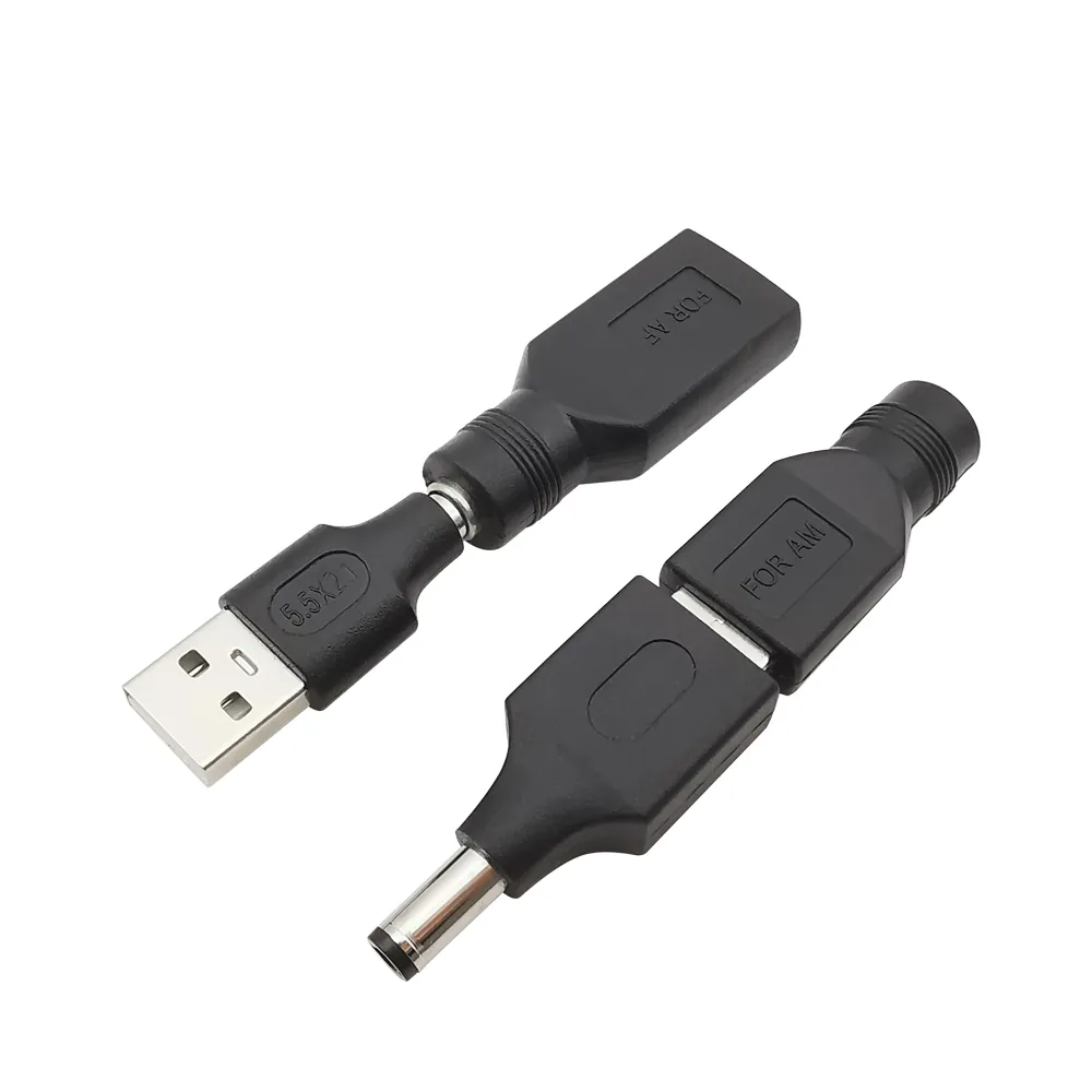 5.5mm X 2.1mm USB 2A DC Usb Socket Plug Adapter With Male Plug To ...