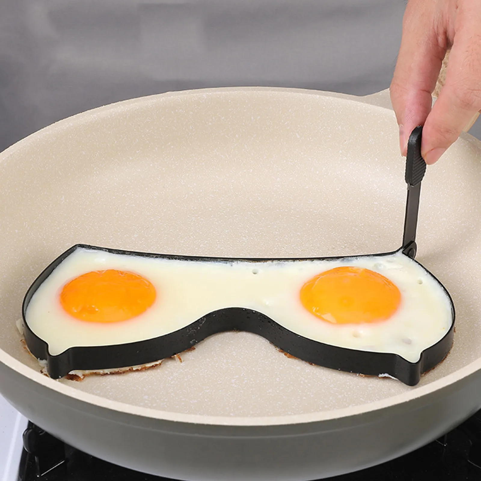 Leuke eiermaker Tintin Egg Maker Nit-Stick Eggring Ei Maken Mallen omeletvormen met handgrepen Keuken Eggereedschap