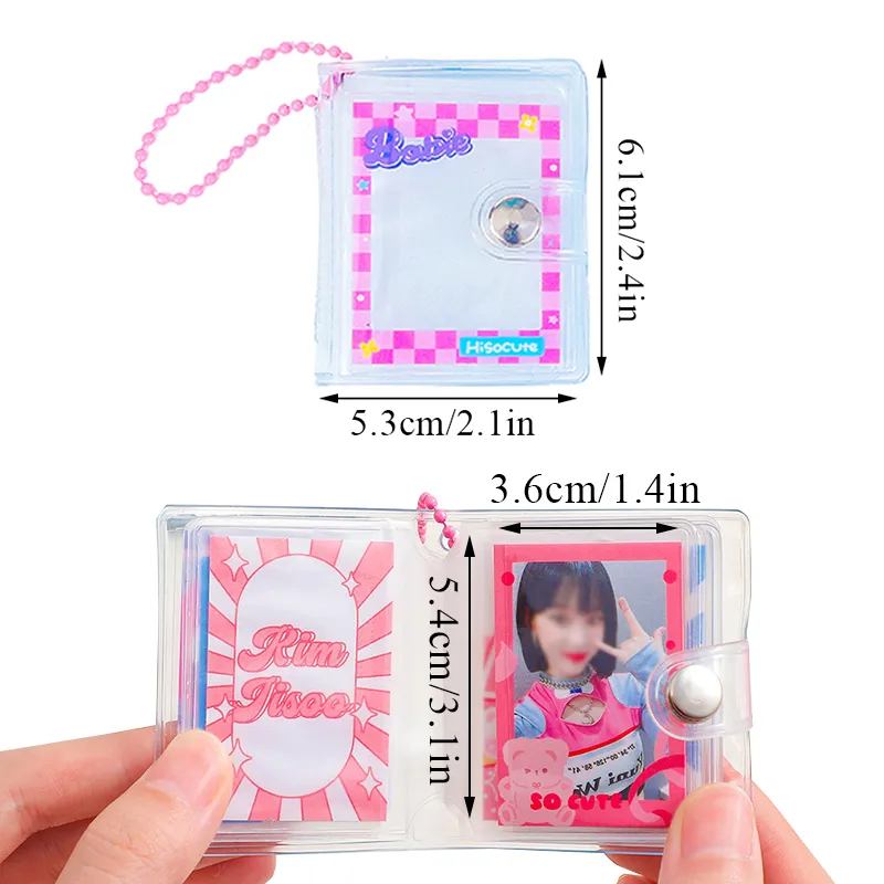 2 Inch 16 Photos Storage Book Keychain Photo Card Holder Mini Cute Holds Transparent Collector Book Binder Photocards Holder