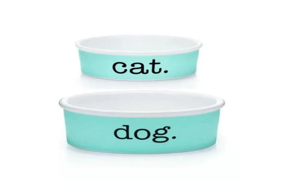 Porcelain Cat Dog Bowls Luxury Designer Bone China Céramic Pits Supplies Dog Bowl TFBLUEDOGCATS9700308