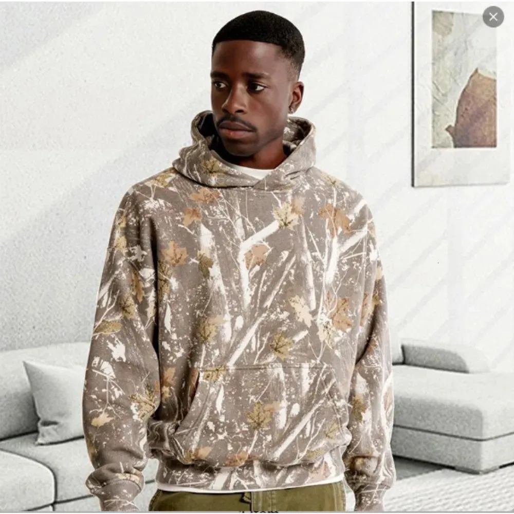 Unisex Autumn Hoodie 3D Printed Jungle Camouflage Maple Leaf