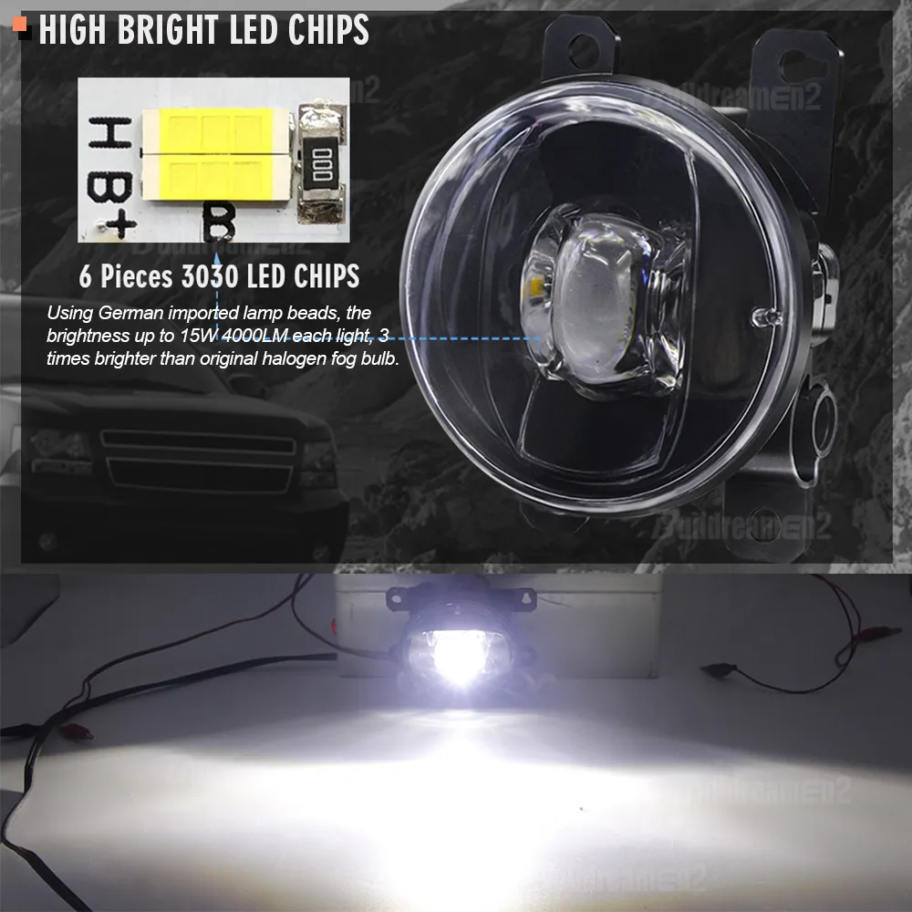 thumbnail image 2 of XWQHJW LED Fog Light Kit For Ford Transit MK2 MK3 – 55W, 18000 Lumens, 6000K, DOT/SAE Certified, 5-Year Warranty 2 of 2