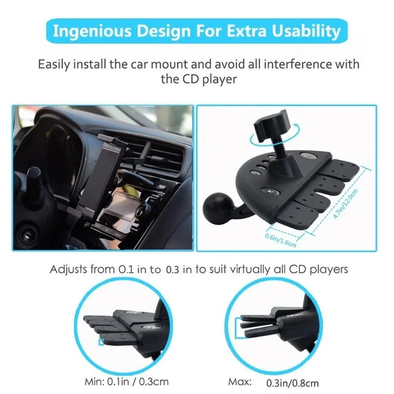 Universal 12-15 inch tablet computer bracket Car CD slot Vent Tablet computer bracket iPad Pro iPhone Xiaomi Huawei