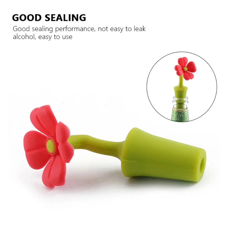 Flower Silicone Wine Bottle Stopper Beer Champagne Lekvrije afdichting Cork Handige keukenbar Accessoires 240407