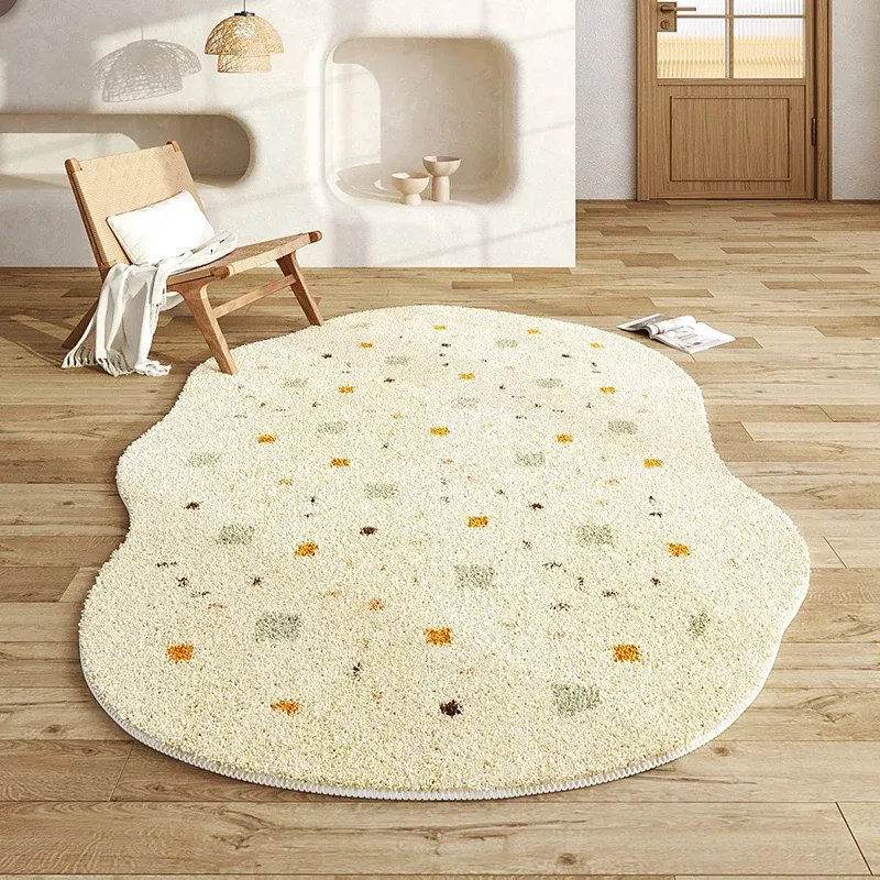 Carpets minimalistes modernes pour le salon forme irrégulière en peluche moquette de style chambre à coucher de chambre à coucher tapis moelleux