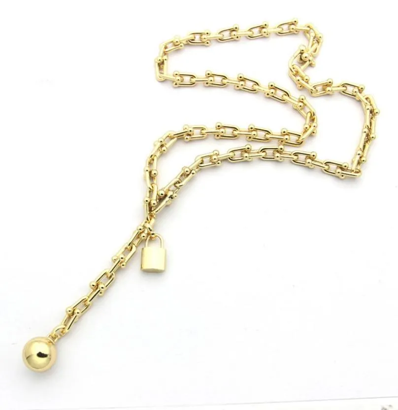 Dames slotbal ketting ontwerper sieraden heren ushaped ketting compleet merk als bruiloft kerstcadeau5640129