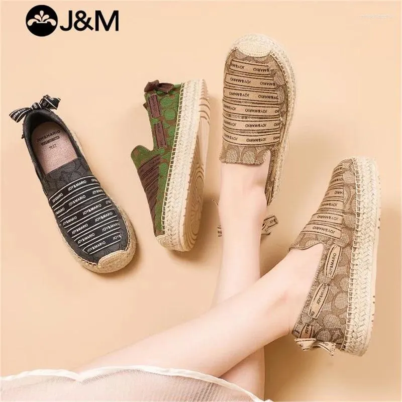 SURES Buty jm 2024 Kobiety mokasyny rybak letni wiosna platforma mody espadrilles slip-on casual czarna trampka