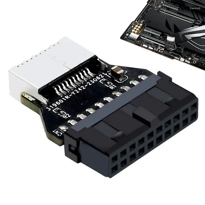 Adaptateur d'en-tête 90 degrés USB3.0 au convertisseur de type-E Connecteur de port de bougie Typec Front 19p / 20p mâle