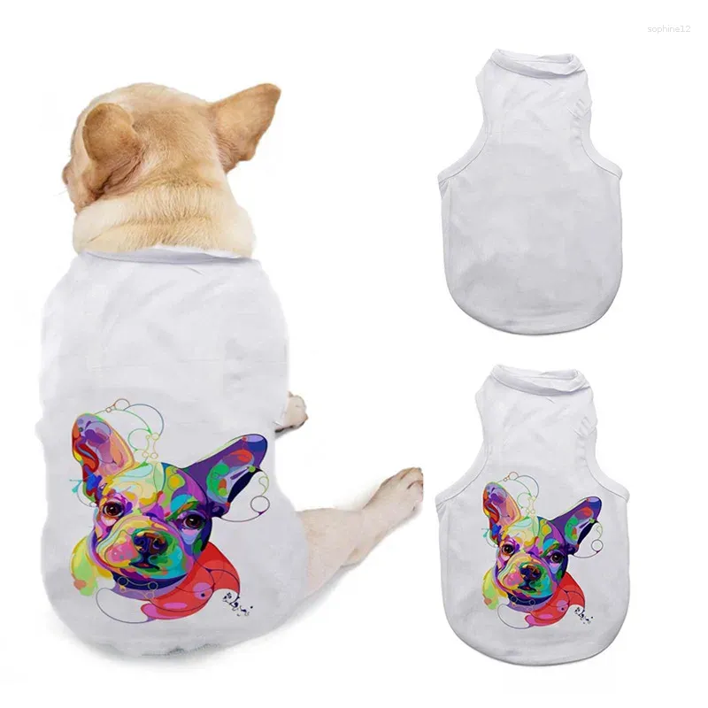 Dog Apparel 10 Pcs Wholesale Sublimation Ink Blank Pet Vest Cloth Summer Print DIY Heat Press Printing Transfer Supply