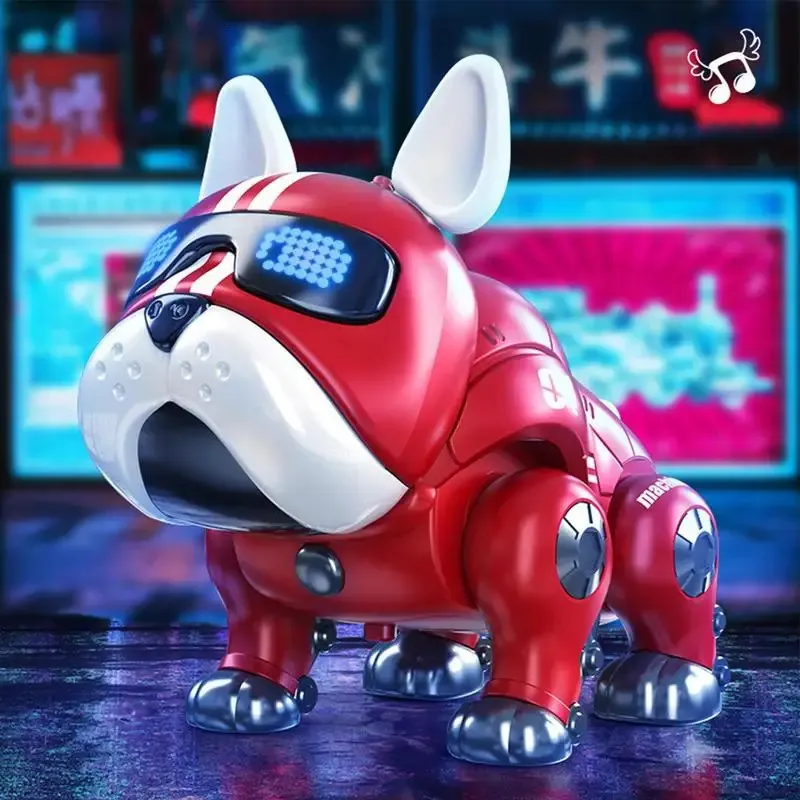 Dance music bulldog robot cão interativo inteligente com brinquedos leves para crianças educação precoce bebê brinquedo menino menina 240407