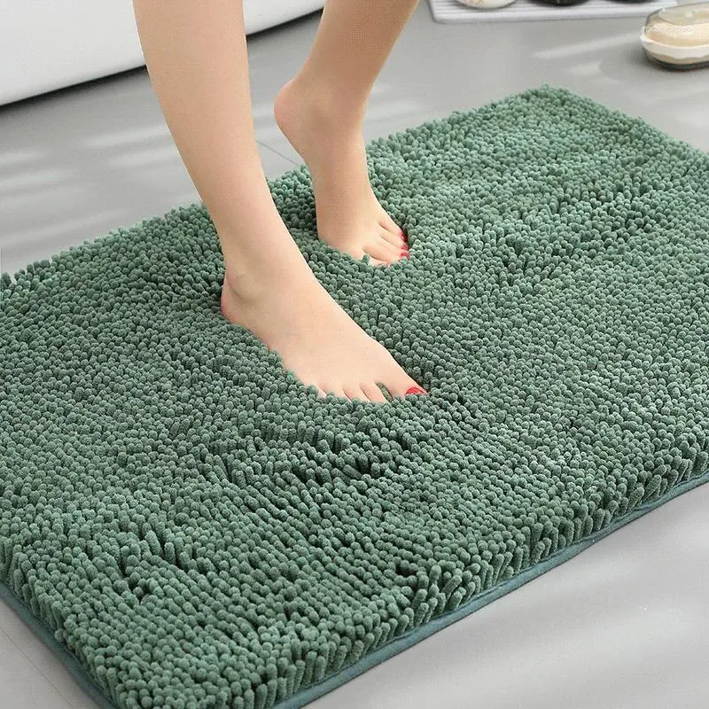 Mattor Chenille Bath Mat Soft Plush Non-Slip Absorberande badkar Entré Dörr förtjockat vardagsrummet Mattdekorativ