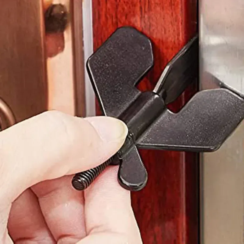 Gray Portable Door Lock with Gourd-Shaped Hasp Closure for Travel and ...