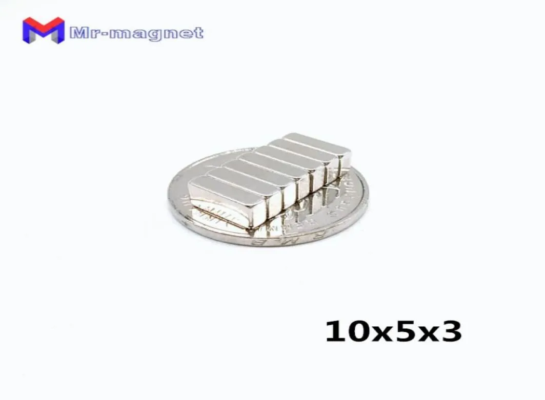 Kylmagneter 100 st n35 1053mm Permanent Magnet 1053 Super Strong Dymium Block 10x5x3 NDFEB 10x5x3mm med nickelbeläggning4495609