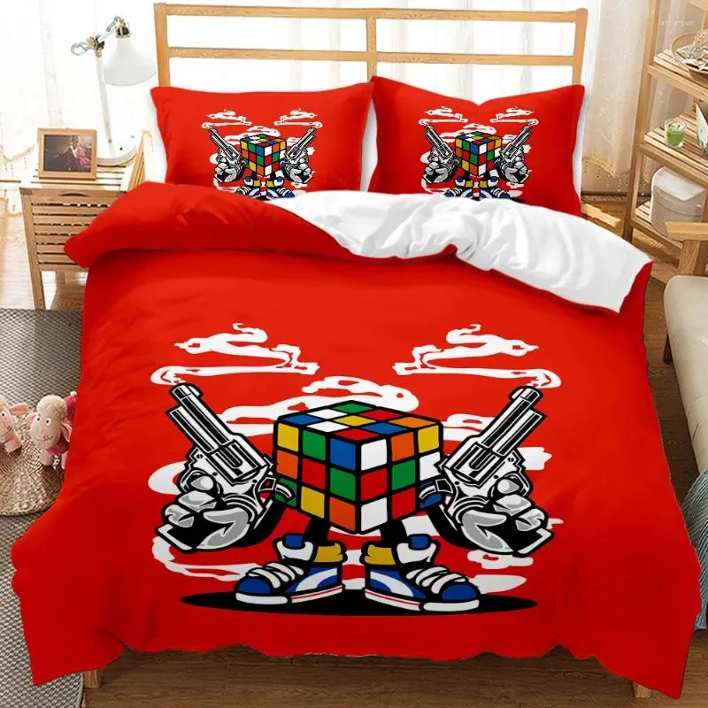 Ensemble de literie Ensemble 3d couette à couverture d'oreiller tai-oreiller Gamer Grand Countreur Single Twin King Bed Home Textile