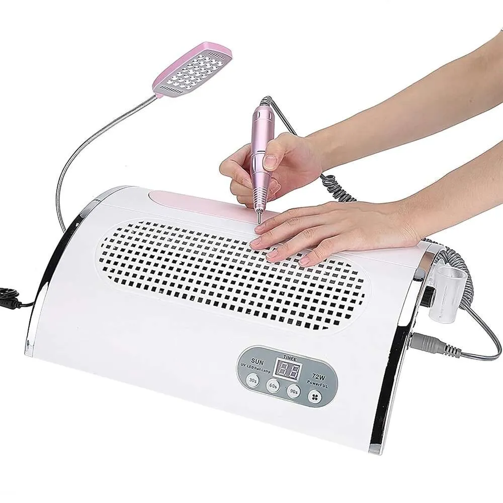 SONEW 4 en 1 Ensemble de forage à ongles électriques multifonctionnels avec lampe de séchage à l'ongle 54W et collecteur de poussière pour la manucure de bricolage et d'utilisation du salon