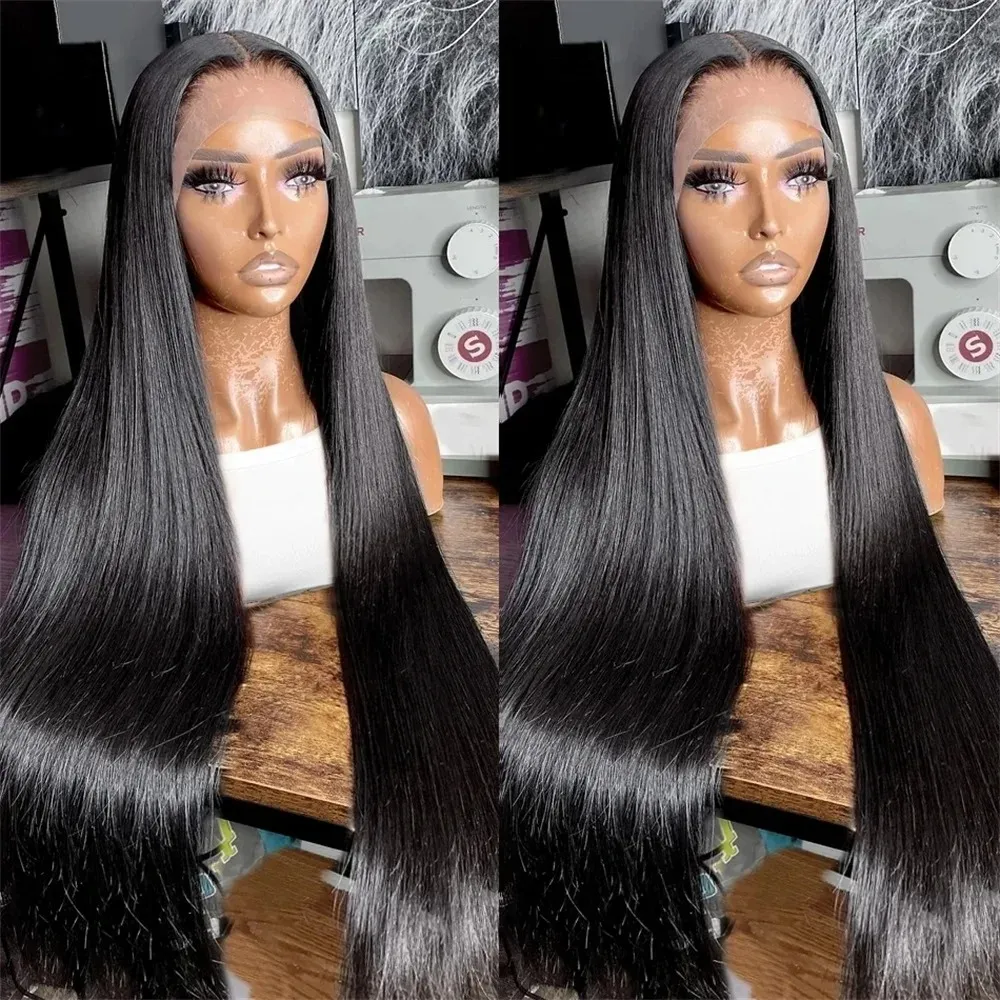 13X6 Bone Straight Lace Front Wig 360 Full Lace Human Hair Wigs for Women 36 Inch 13x4 HD Transparen Lace Frontal Wig PrePlucked