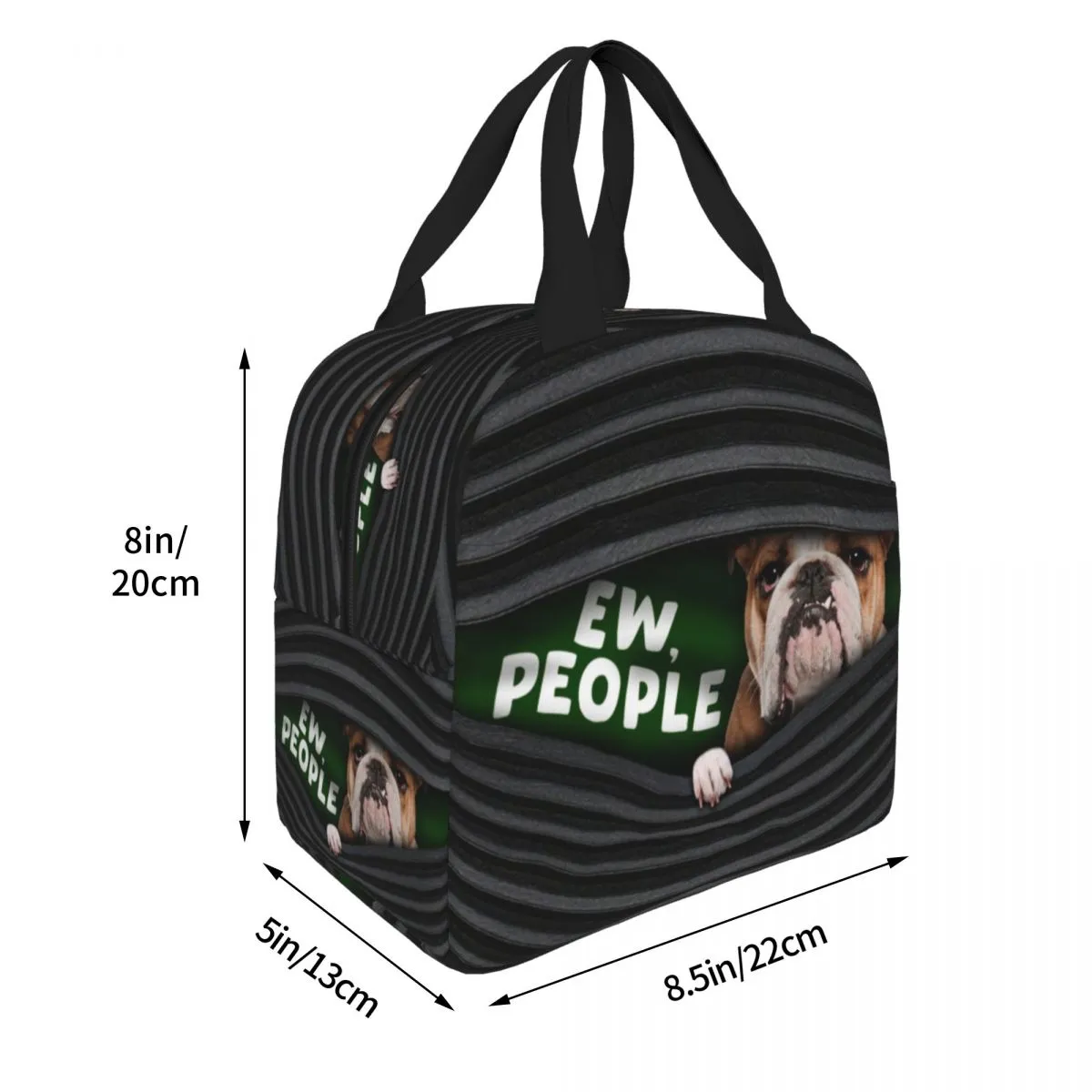 Bulldog Hunde Gesicht Isoliertes Lunchbeutel Thermaltasche Mittagessen Animal Hunde Große Lunchschachtel -Tasche Futterhandtaschen Strand Picknick