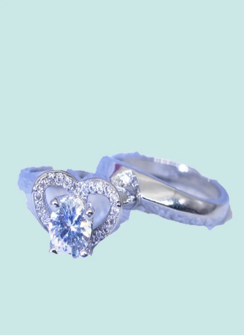 Neue kreative herzförmige Diamantring weibliche europäische und amerikanische Mode großzügiger Verlobungsring Ring Whole9094158